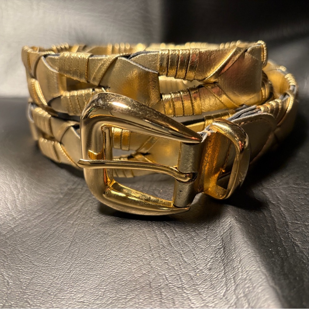 Gold Tone Braided Belt With Matching Buckle XL